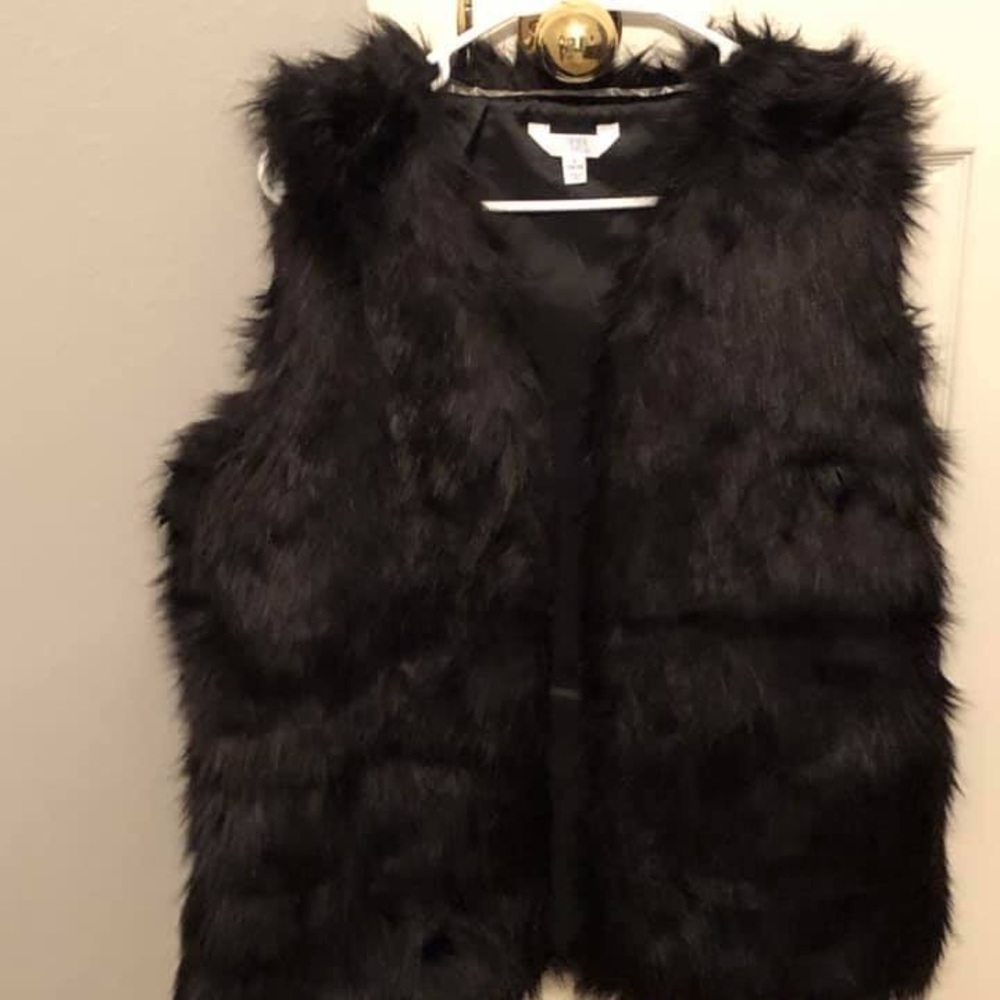 Black fur vest